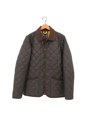 Lavenham Brown Quilted Collared Corduroy Trim Jacket L 40 Raydon Denham